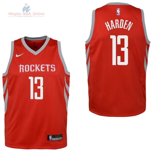 Acquista Maglia NBA Bambino Houston Rockets #13 James Harden Rosso Icon 2017-18