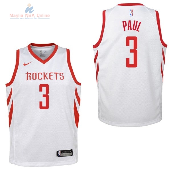 Acquista Maglia NBA Bambino Houston Rockets #3 Chris Paul Bianco Association 2017-18