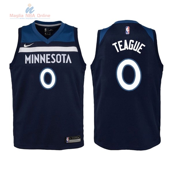 Acquista Maglia NBA Bambino Minnesota Timberwolves #0 Jeff Teague Marino Icon 2017-18