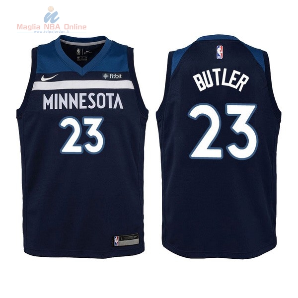 Acquista Maglia NBA Bambino Minnesota Timberwolves #23 Jimmy Butler Marino 2017-18