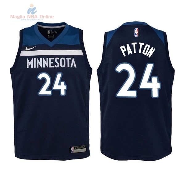 Acquista Maglia NBA Bambino Minnesota Timberwolves #24 Justin Patton Marino Icon 2017-18