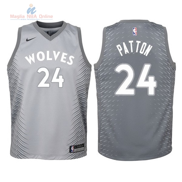 Acquista Maglia NBA Bambino Minnesota Timberwolves #24 Justin Patton Nike Grigio Città 2017-18