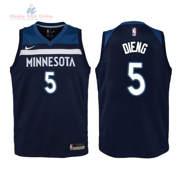 Acquista Maglia NBA Bambino Minnesota Timberwolves #5 Gorgui Dieng Marino Icon 2017-18