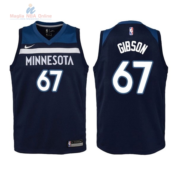 Acquista Maglia NBA Bambino Minnesota Timberwolves #67 Taj Gibson Marino Icon 2017-18