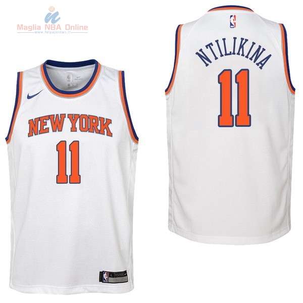 Acquista Maglia NBA Bambino New York Knicks #11 Frank Ntilikina Bianco Association 2017-18