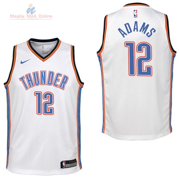 Acquista Maglia NBA Bambino Oklahoma City Thunder #12 Steven Adams Bianco Association 2017-18