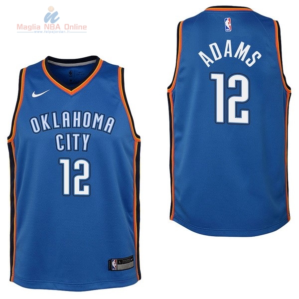 Acquista Maglia NBA Bambino Oklahoma City Thunder #12 Steven Adams Blu Icon 2017-18