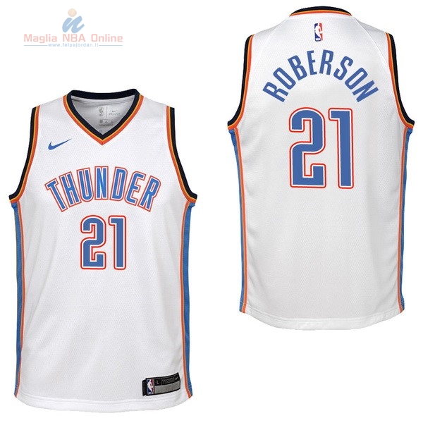 Acquista Maglia NBA Bambino Oklahoma City Thunder #21 Andre Roberson Bianco Association 2017-18