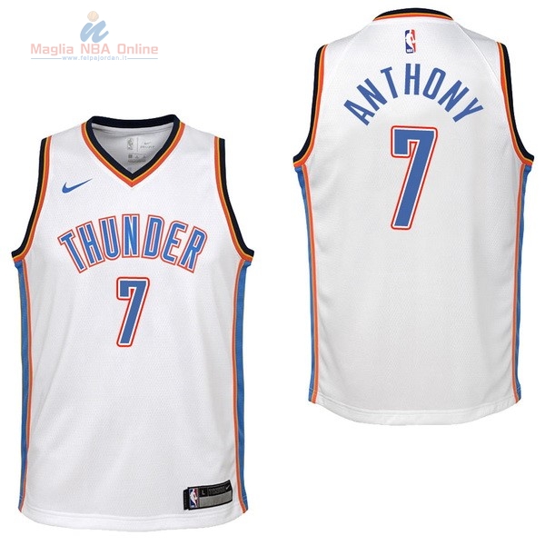 Acquista Maglia NBA Bambino Oklahoma City Thunder #7 Carmelo Anthony Bianco Association 2017-18