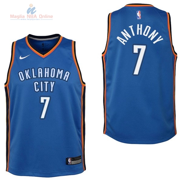 Acquista Maglia NBA Bambino Oklahoma City Thunder #7 Carmelo Anthony Blu Icon 2017-18