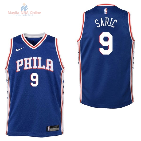 Acquista Maglia NBA Bambino Philadelphia Sixers #9 Dario Saric Blu Icon 2017-18