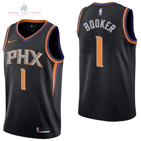 Acquista Maglia NBA Bambino Phoenix Suns #1 Devin Booker Nero Statement 2017-18