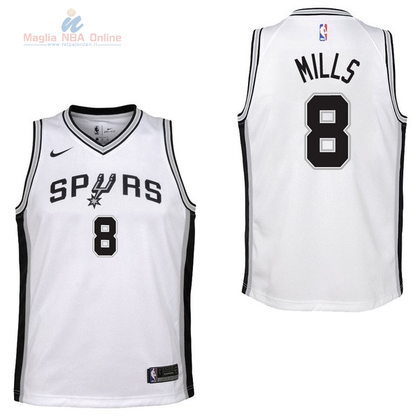 Acquista Maglia NBA Bambino San Antonio Spurs #8 Patty Mills Bianco Association 2017-18