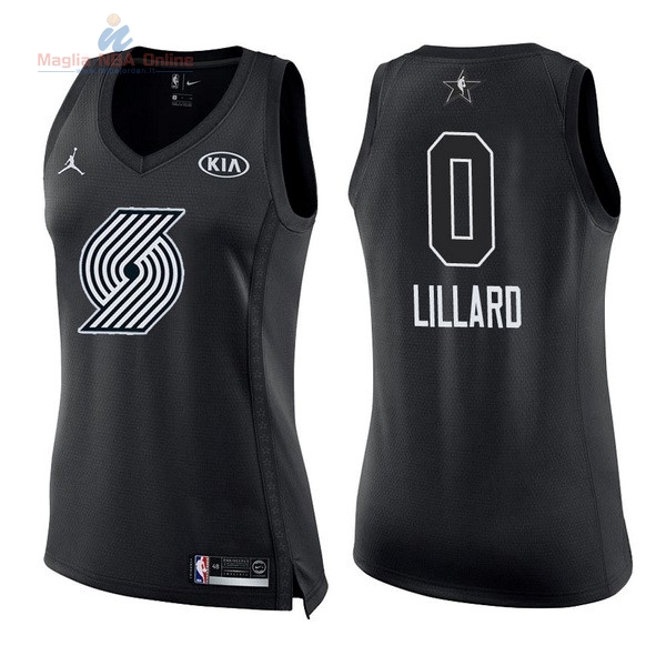 Acquista Maglia NBA Donna 2018 All Star #0 Damian Lillard Nero