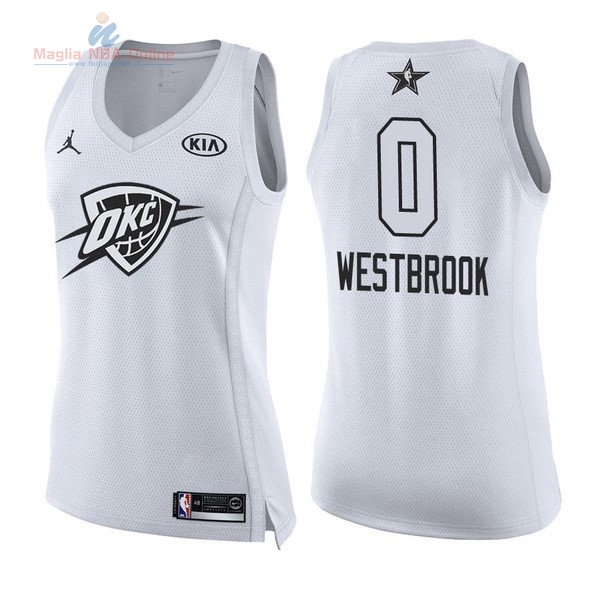Acquista Maglia NBA Donna 2018 All Star #0 Russell Westbrook Bianco