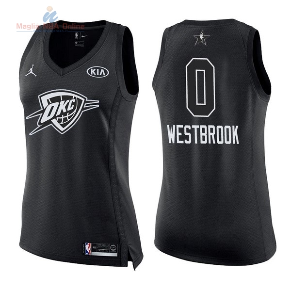 Acquista Maglia NBA Donna 2018 All Star #0 Russell Westbrook Nero