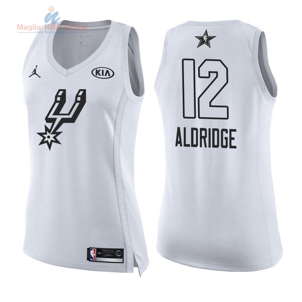 Acquista Maglia NBA Donna 2018 All Star #12 LaMarcus Aldridge Bianco