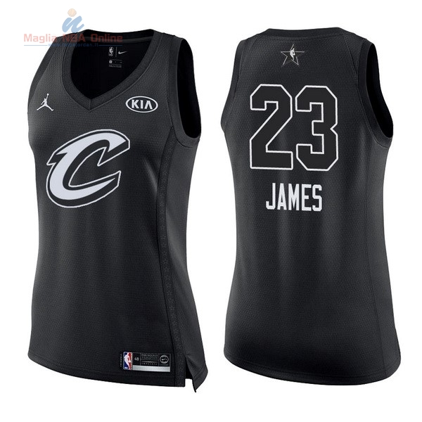 Acquista Maglia NBA Donna 2018 All Star #23 LeBron James Nero