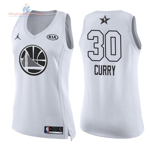 Acquista Maglia NBA Donna 2018 All Star #30 Stephen Curry Bianco