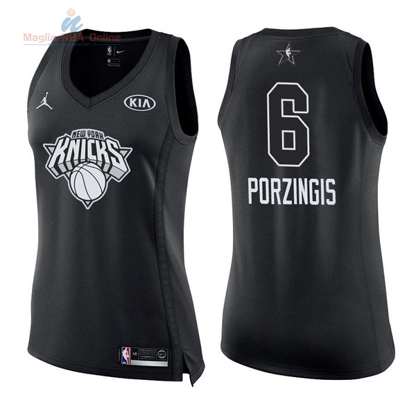 Acquista Maglia NBA Donna 2018 All Star #6 Kristaps Porzingis Nero