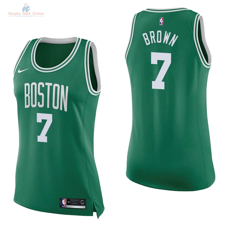 Acquista Maglia NBA Donna Boston Celtics #7 Jaylen Brown Verde Icon