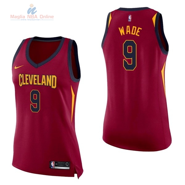 Acquista Maglia NBA Donna Cleveland Cavaliers #9 Dwyane Wade Rosso Icon