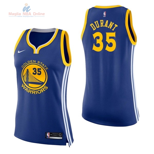 Acquista Maglia NBA Donna Golden State Warriors #35 Kevin Durant Blu Icon