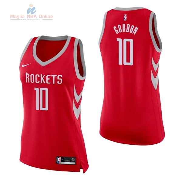 Acquista Maglia NBA Donna Houston Rockets #10 Eric Gordon Rosso Icon