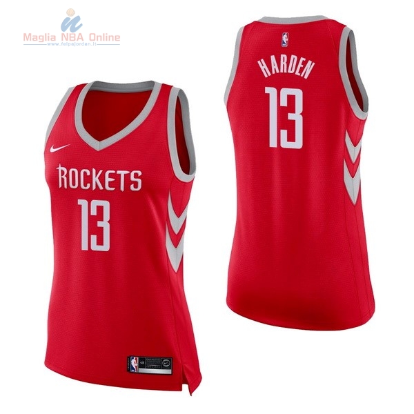 Acquista Maglia NBA Donna Houston Rockets #13 James Harden Rosso Icon