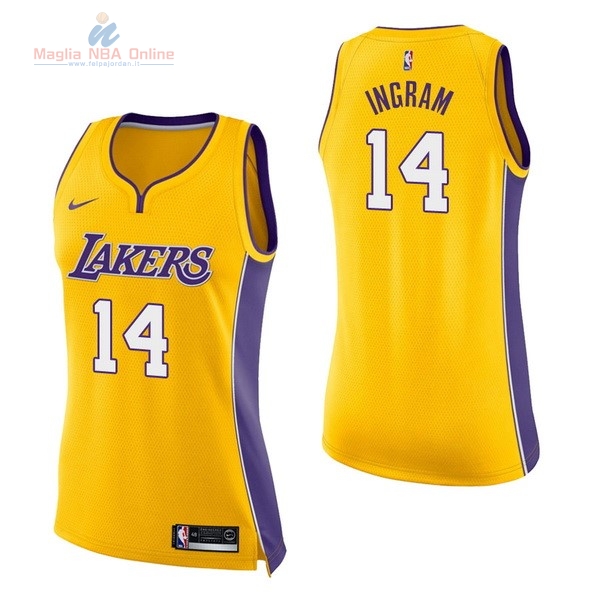 Acquista Maglia NBA Donna Los Angeles Lakers #14 Brandon Ingram Giallo Icon