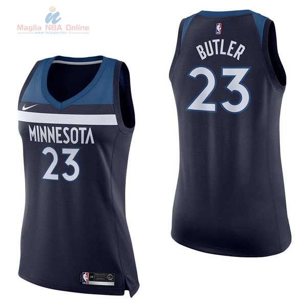 Acquista Maglia NBA Donna Minnesota Timberwolves #23 Jimmy Butler Marino Icon