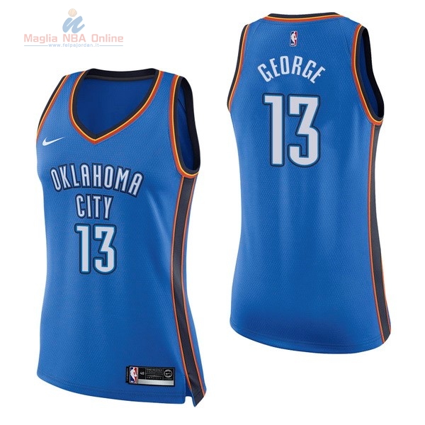 Acquista Maglia NBA Donna Oklahoma City Thunder #13 Paul George Blu Icon