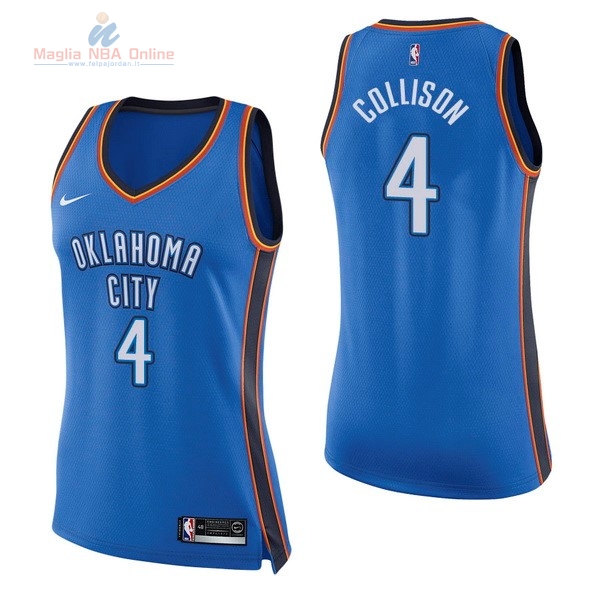 Acquista Maglia NBA Donna Oklahoma City Thunder #4 Nick Collison Blu Icon