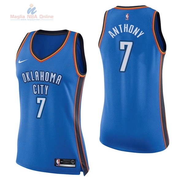 Acquista Maglia NBA Donna Oklahoma City Thunder #7 Carmelo Anthony Blu Icon