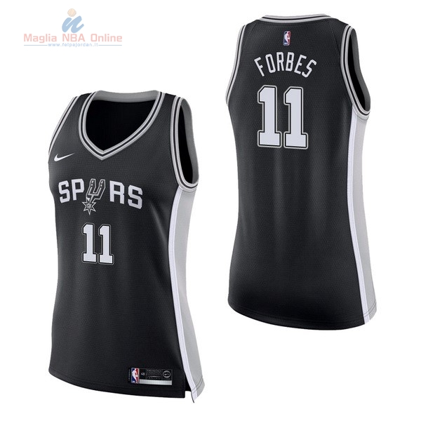 Acquista Maglia NBA Donna San Antonio Spurs #11 Bryn Forbes Nero Icon