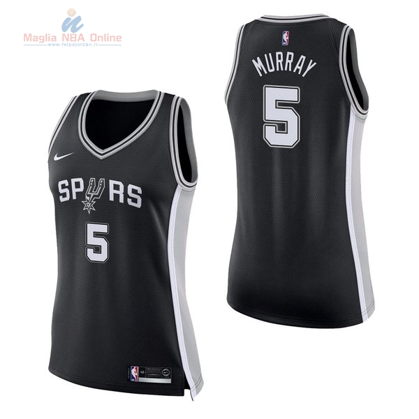 Acquista Maglia NBA Donna San Antonio Spurs #5 Dejounte Murray Nero Icon