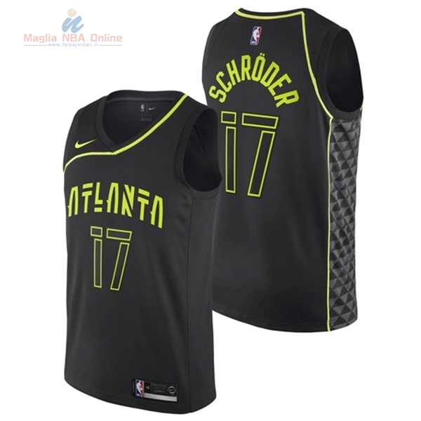 Acquista Maglia NBA Nike Atlanta Hawks #17 Dennis Schroder Nike Nero Città