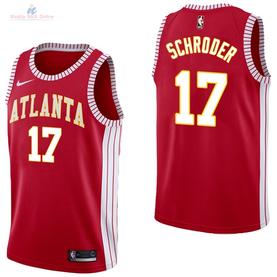 Acquista Maglia NBA Nike Atlanta Hawks #17 Dennis Schroder Retro Rosso