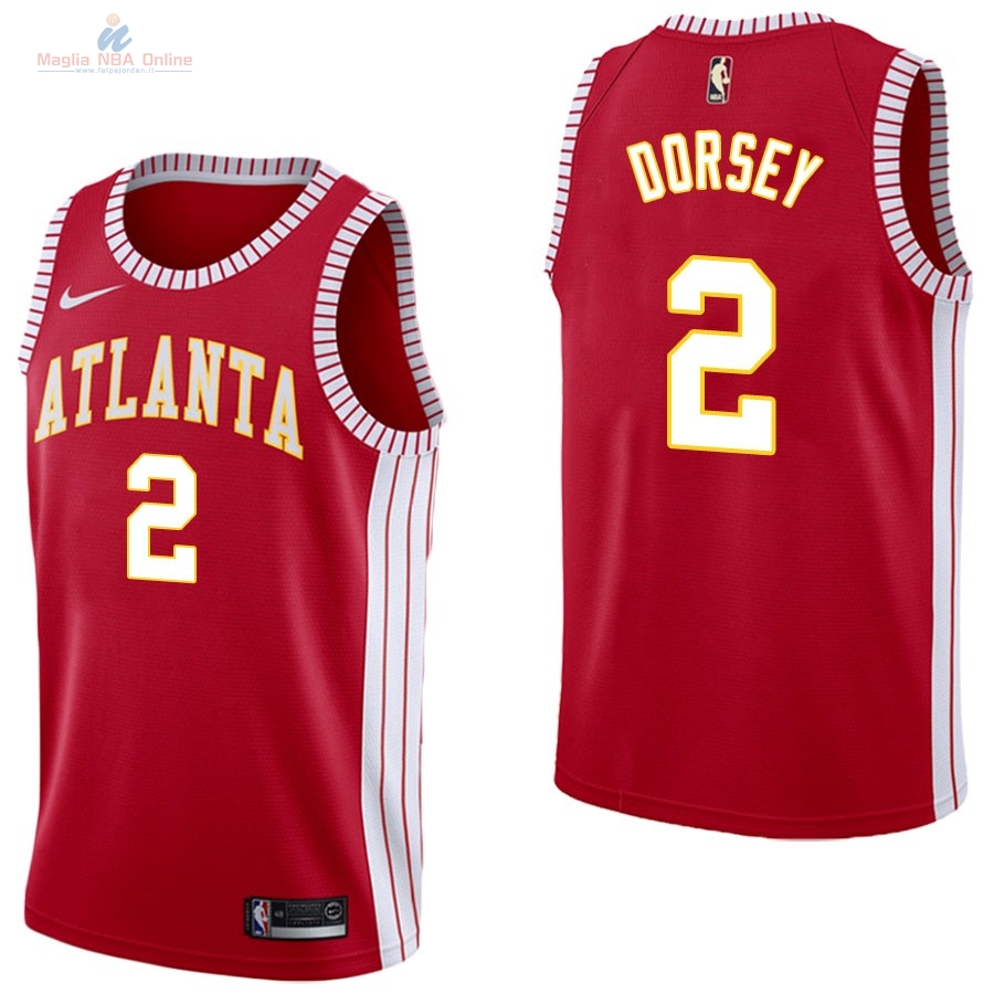 Acquista Maglia NBA Nike Atlanta Hawks #2 Tyler Dorsey Retro Rosso