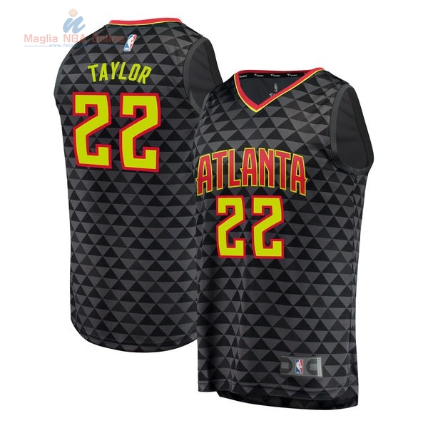 Acquista Maglia NBA Nike Atlanta Hawks #22 Isaiah Taylor Nero Icon