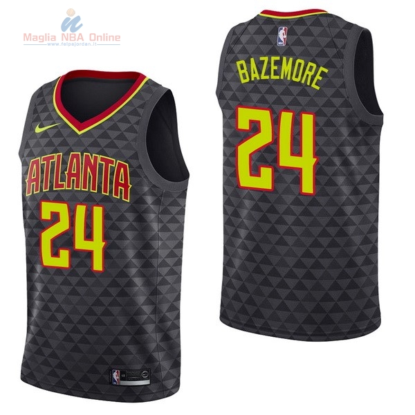 Acquista Maglia NBA Nike Atlanta Hawks #24 Kent Bazemore Nero Icon