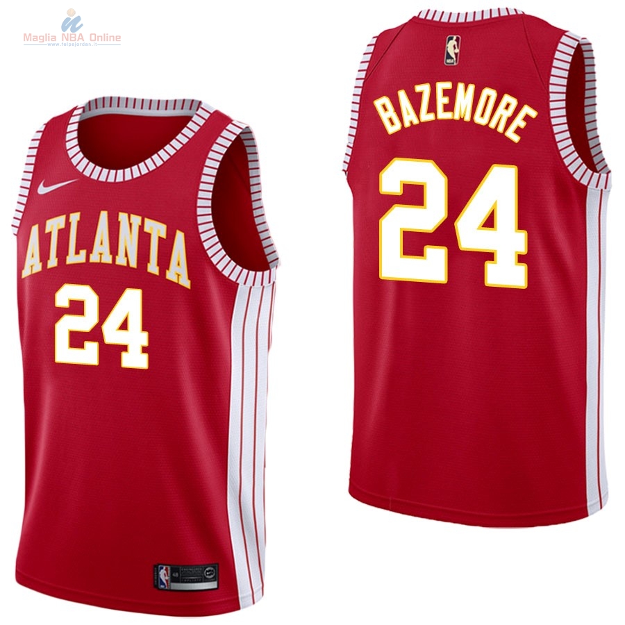 Acquista Maglia NBA Nike Atlanta Hawks #24 Kent Bazemore Retro Rosso