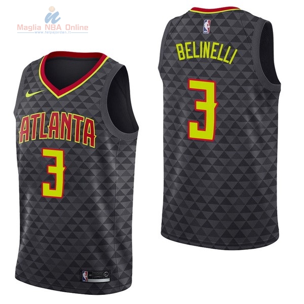 Acquista Maglia NBA Nike Atlanta Hawks #3 Marco Belinelli Nero Icon