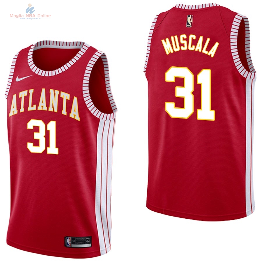 Acquista Maglia NBA Nike Atlanta Hawks #31 Mike Muscala Retro Rosso