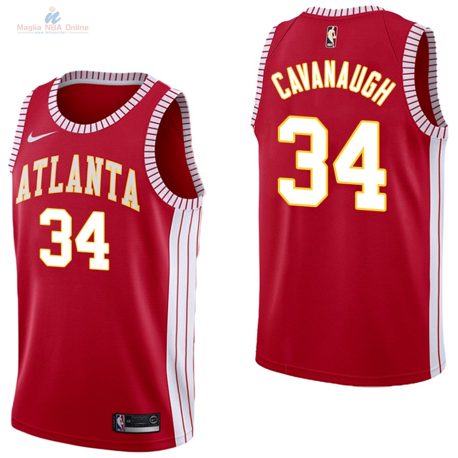 Acquista Maglia NBA Nike Atlanta Hawks #34 Tyler Cavanaugh Retro Rosso