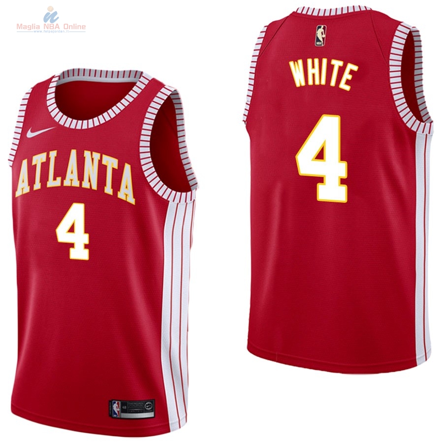 Acquista Maglia NBA Nike Atlanta Hawks #4 Andrew White Retro Rosso