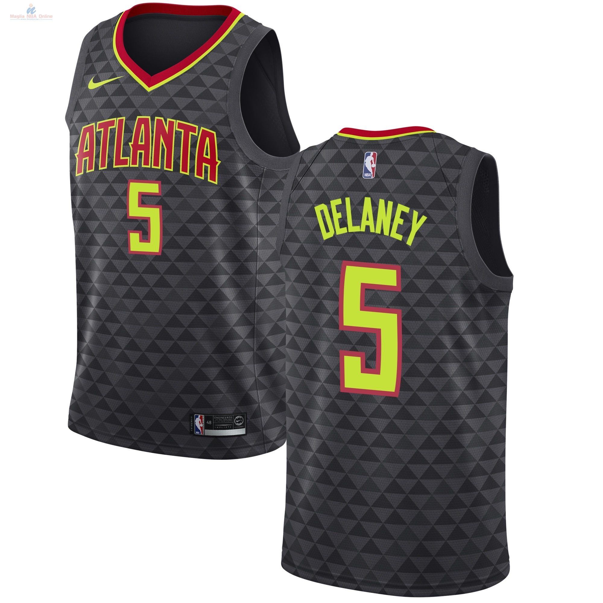 Acquista Maglia NBA Nike Atlanta Hawks #5 Malcolm Delaney Nero Icon
