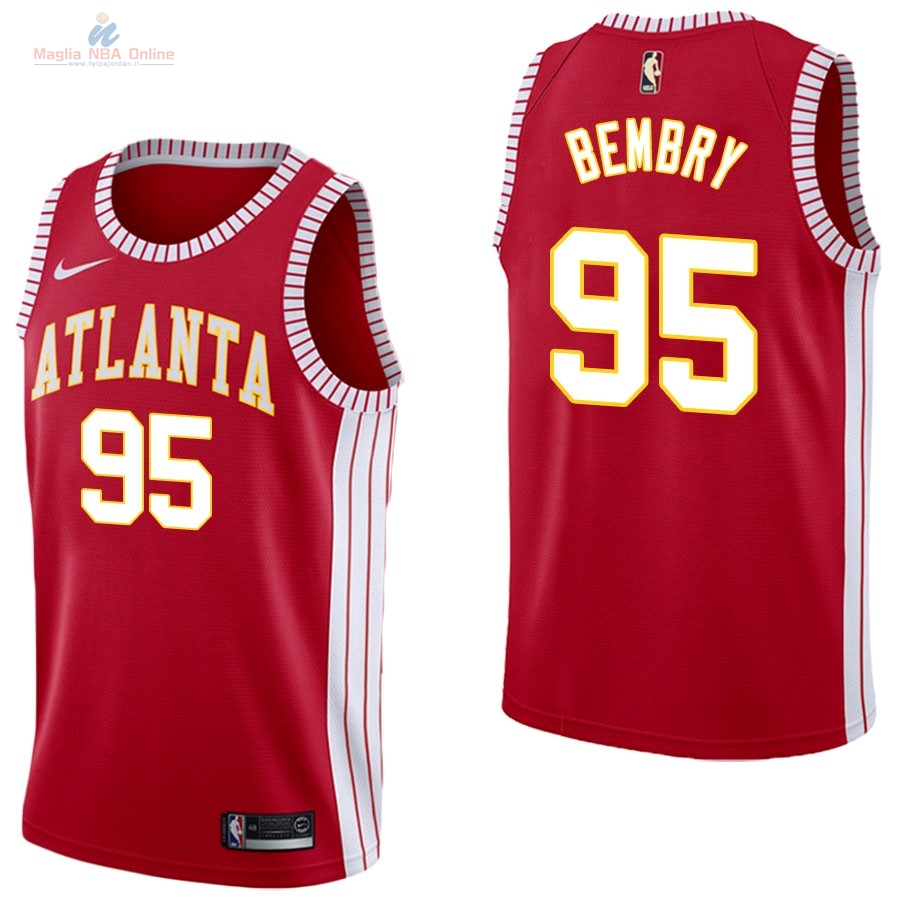 Acquista Maglia NBA Nike Atlanta Hawks #95 DeAndre Bembry Retro Rosso