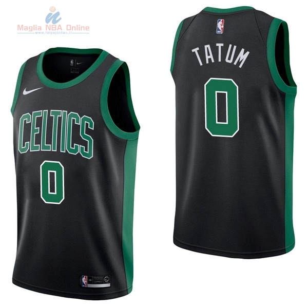 Acquista Maglia NBA Nike Boston Celtics #0 Jayson Tatum Nero Statement