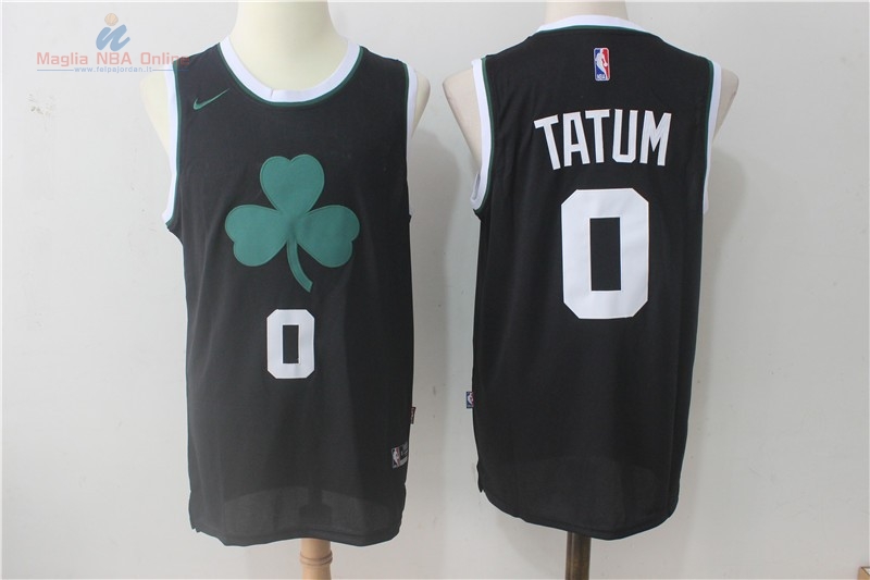 Acquista Maglia NBA Nike Boston Celtics #0 Jayson Tatum Tutto Nero